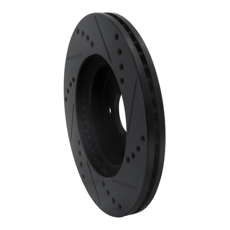 Scion XB Brake Rotor (1) - Front Left - R1 Concepts - Drilled & Slotted - Black - `04-`06